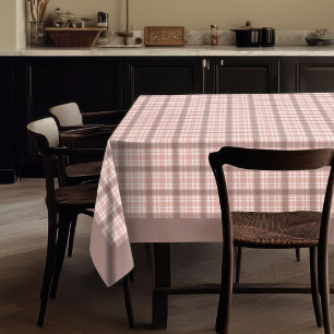 Modern Rose Gold Plaid Tablecloth Design