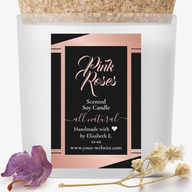 Modern Rose Gold Product Candle Packaging Labels (Creator Uploaded)