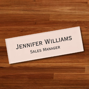 Modern Rose Gold Professional Executive Magnetic Name Tag