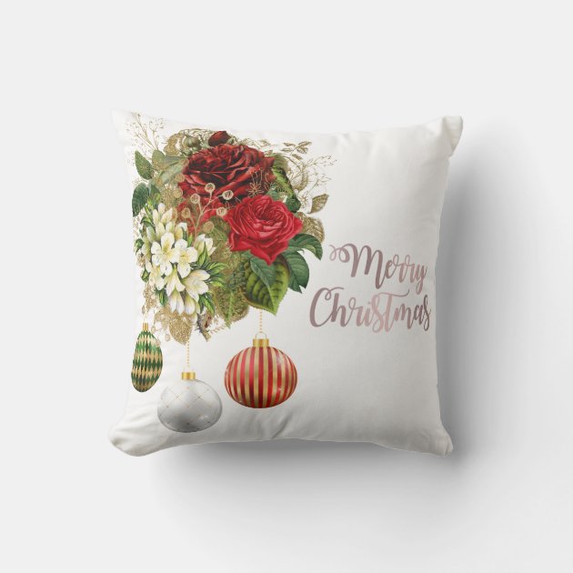 Rose gold christmas online throw pillows