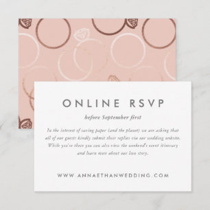 Modern Rose Gold Rings Wedding Online RSVP Card