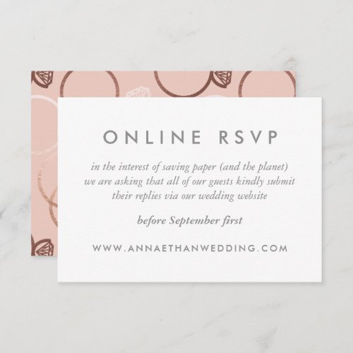 Modern Rose Gold Rings Wedding Online RSVP Card