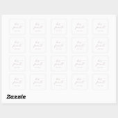 Modern Rose Gold Script His Favorite Wedding Favor Square Sticker (Sheet)