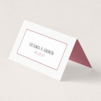 Modern Rose Gold Script Minimal Wedding Place Card