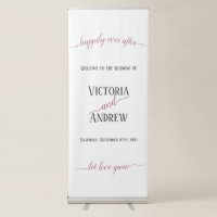 Modern Rose Gold Script Minimal Wedding Retractable Banner