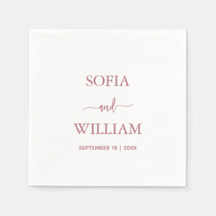 Modern Rose Gold Script Monogram wedding Napkins