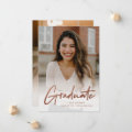 Modern Rose Gold Script Photo Graduation Announcement | Zazzle