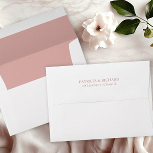 Modern Rose Gold Script Wedding Invitation Envelop Envelope