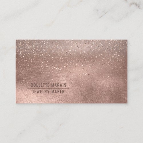 Modern Rose Gold Shimmer Glitter Abstract Business Card