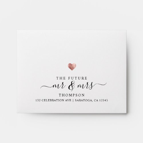 Modern Rose Gold The Future Mr and Mrs Chic  RSVP Envelope