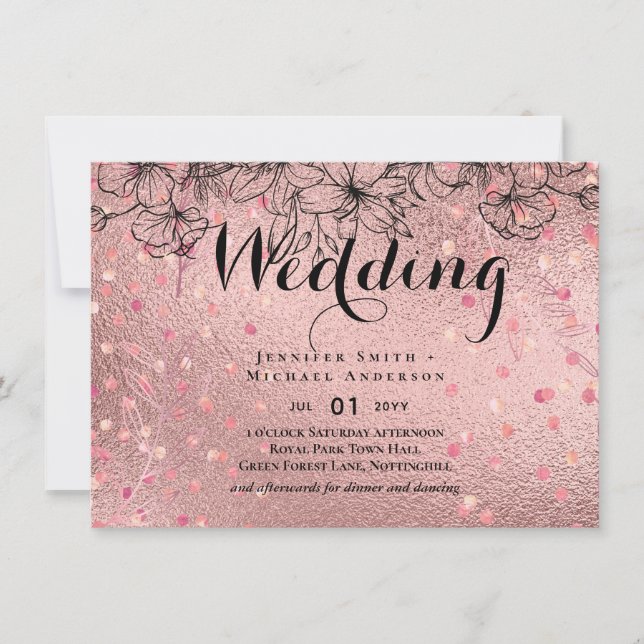 Modern Rose Gold Trendy Budget Wedding (Front)