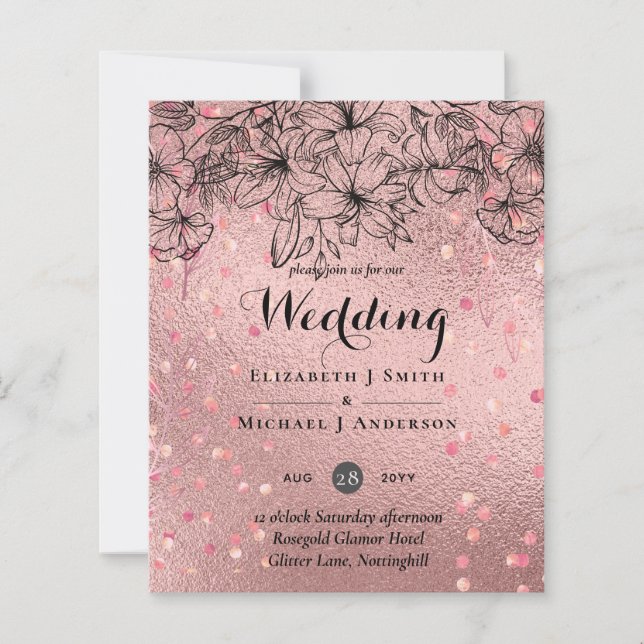 Modern Rose Gold Trendy Budget Wedding (Front)