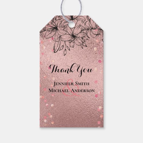 Modern Rose Gold Trendy Budget Wedding Gift Tags