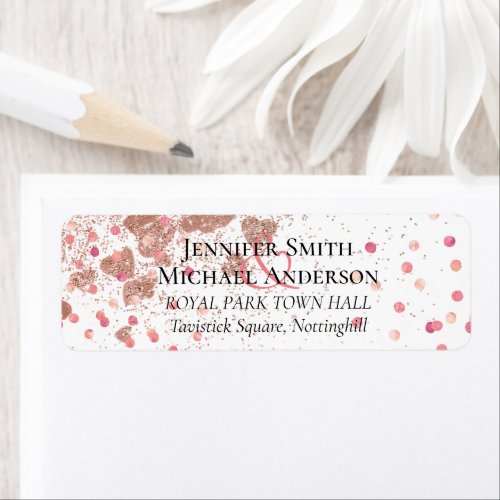 Modern Rose Gold Trendy Budget Wedding Label