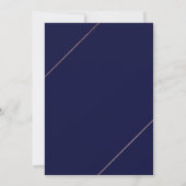 Modern rose gold typography navy frame wedding invitation | Zazzle