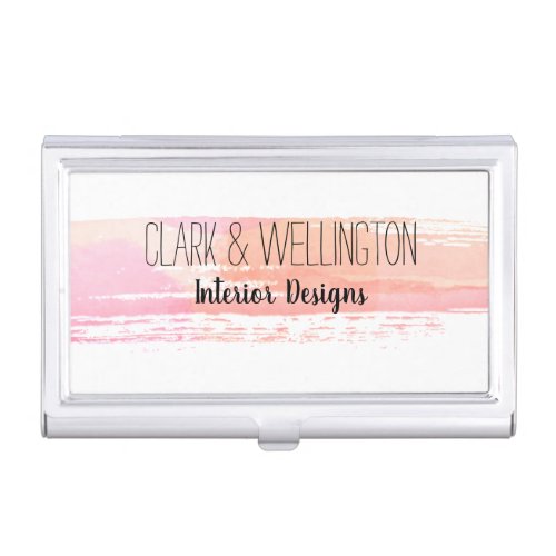 Modern Rose Gold Watercolor  Business Card Case