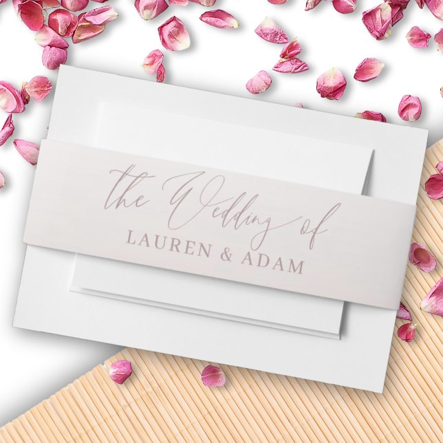 Modern Rose Gold Wedding of Invitation Belly Band (Creator Uploaded)