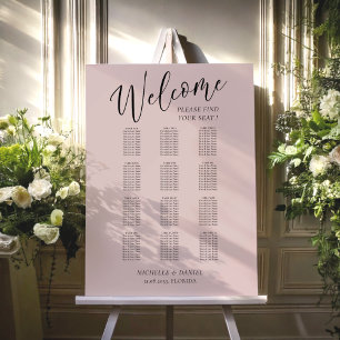 Modern Rose Gold Wedding Welcome Seating Chart Foam Board