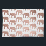 Modern rose gold wild elephants pattern kitchen towel<br><div class="desc">A simple,  stylish and modern animal pattern featuring faux rose gold foil wild elephants silhouette on a fully customizable color background.</div>