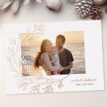 Modern ROSE Gold Winter Merry Christmas Photo Foil Holiday Card<br><div class="desc">Modern ROSE Gold Winter Natural Merry Christmas Photo Foil Holiday Card
*real foil</div>