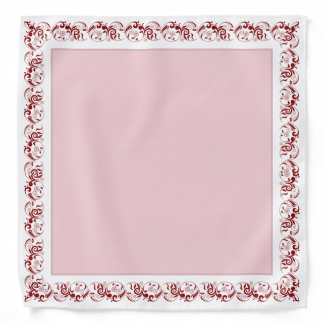 Modern rose gold with floral vector frame bandana (Front)