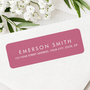 Modern rose mauve minimal elegant return address label