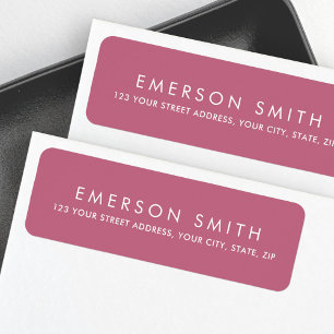Modern rose mauve minimal elegant return address label