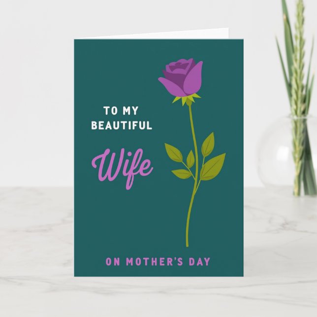 Modern Rose Mothers Day Card (Front)