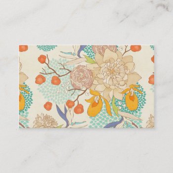 Modern Rose Peony Flower Pattern Business Card by ReligiousStore at Zazzle