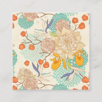 Modern Rose Peony Flower Pattern Business Card by bestipadcasescovers at Zazzle