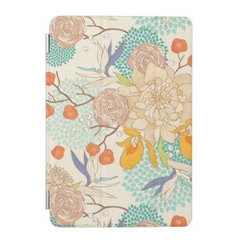 Modern Rose Peony Flower Pattern Ipad Mini Cover by bestgiftideas at Zazzle