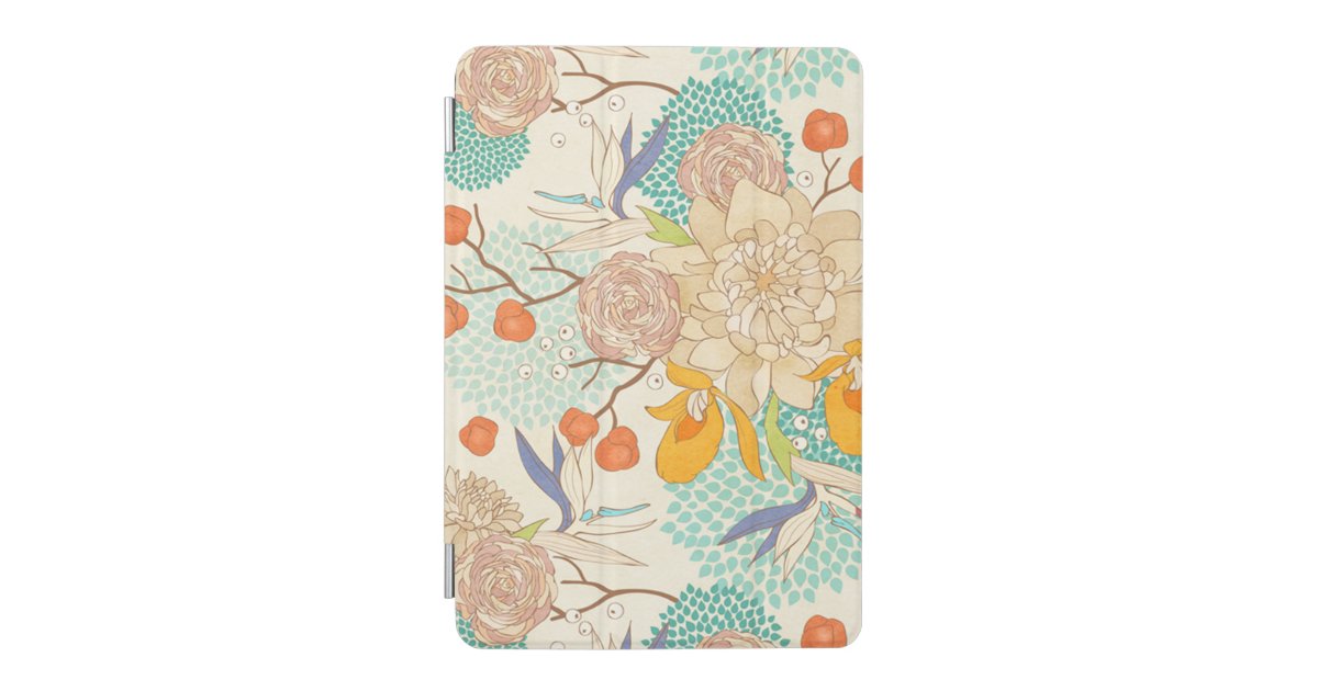 Modern Rose Peony Flower Pattern iPad Mini Cover | Zazzle