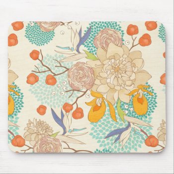 Modern Rose Peony Flower Pattern Mouse Pad by ReligiousStore at Zazzle