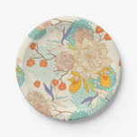 Modern Rose Peony Flower Pattern Paper Plate