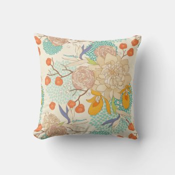 Modern Rose Peony Flower Pattern Throw Pillow by ReligiousStore at Zazzle