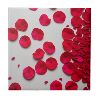 Modern Rose Petals Ceramic Tile