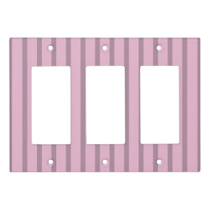 Modern Rose Pink and Mauve Striped Light Switch Cover