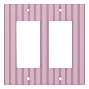 Modern Rose Pink and Mauve Striped Light Switch Cover