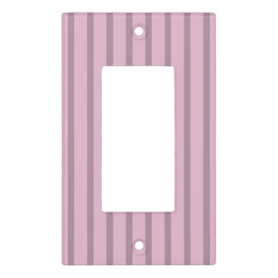 Modern Rose Pink and Mauve Striped Single Rocker Light Switch Cover