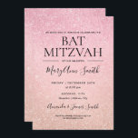 Modern Rose Pink Bat Mitzvah Faux Glitter Paint Invitation<br><div class="desc">Elegant "Bat Mitzvah Party" design with Modern Rose Pink Faux Glitter Paint invitation template. Impress your family and friends with this stylish and classy design. Easy to use and easy to personalize.</div>