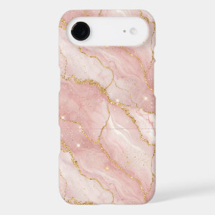 Modern Rose Quartz Marble Gold iPhone 17 Air Case