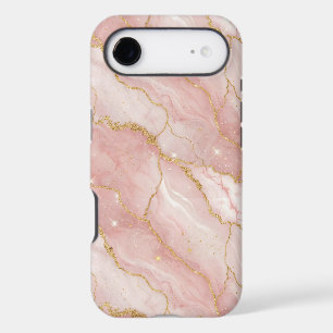 Modern Rose Quartz Marble Gold iPhone 17 Air Case