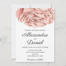 Modern Rose Wedding Invitation