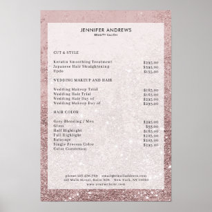 Salon Price List Posters & Prints | Zazzle Salon Price List Posters & Prints | Zazzle