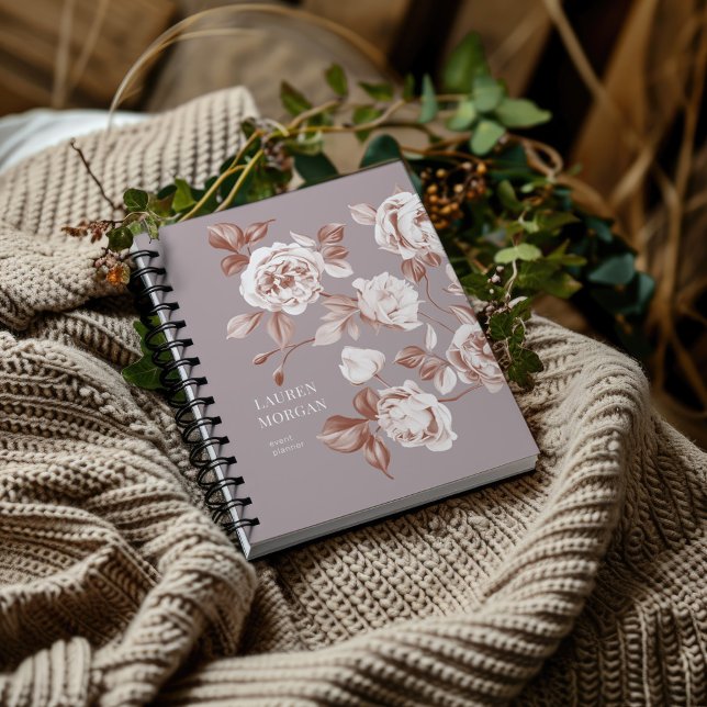 Modern Roses Botanical Monogram Notebook (Creator Uploaded)