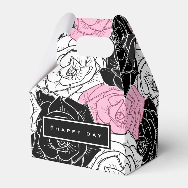 Modern roses favor boxes (Front Side)