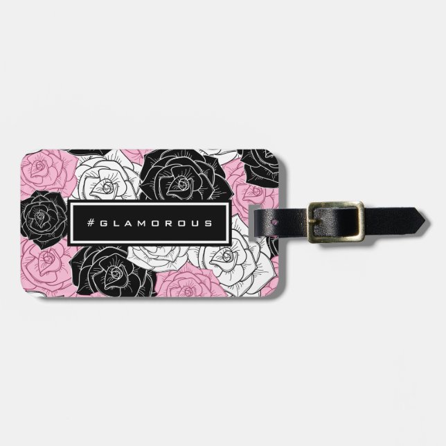 Modern roses luggage tag (Front Horizontal)