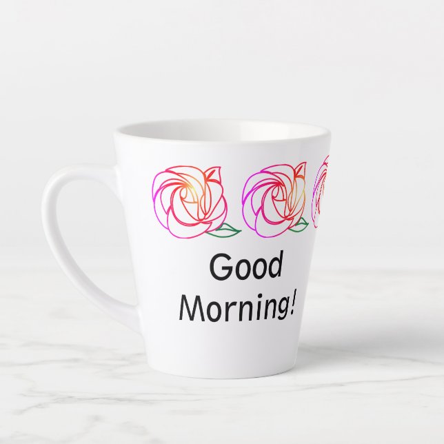 Modern Roses Personalized Latte Mug (Left)