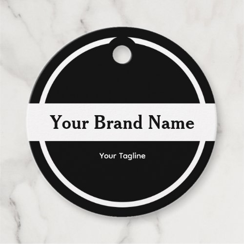 Modern Round Black Custom Logo Business Favor Tag