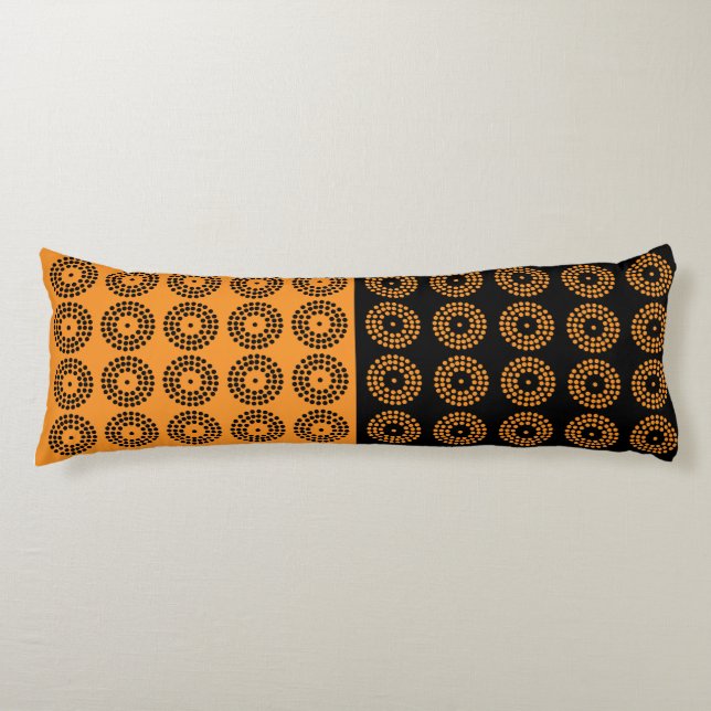 Modern Round Black Gold Body Pillow (Front)
